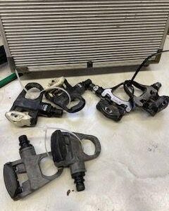 sets of pedals on a counter