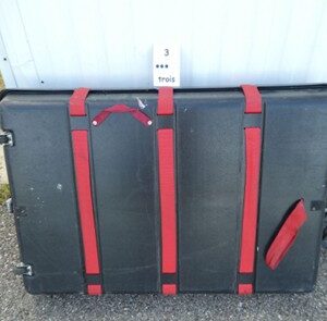 a hard-sided travel case for a bicycle